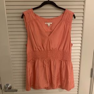 Silk Banana Republic Pink Peplum Top, Size XL
